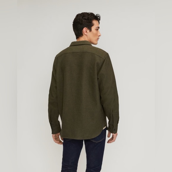 Everlane Mens The Heavyweight Overshirt Uniform Long Sleeve Heathered Green M - Picture 5 of 15